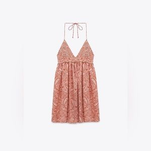 Printed Beaded Mini Dress